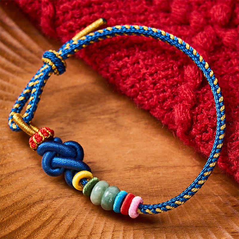Hand-Woven Chinese Knotting Luck Jade String Bracelet