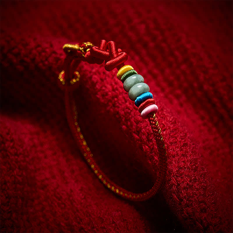 Hand-Woven Chinese Knotting Luck Jade String Bracelet