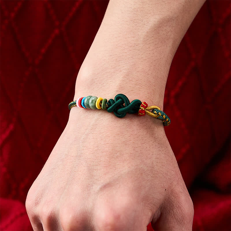 Hand-Woven Chinese Knotting Luck Jade String Bracelet