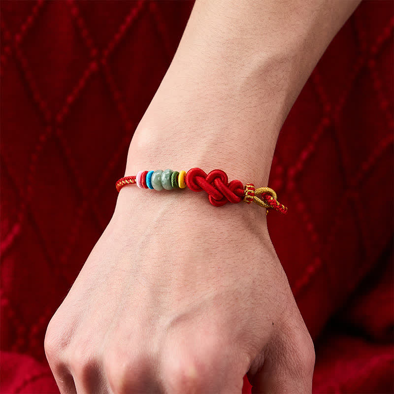 Hand-Woven Chinese Knotting Luck Jade String Bracelet
