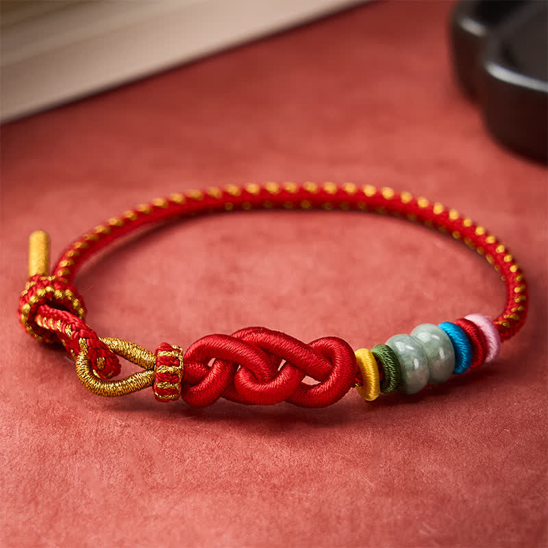Hand-Woven Chinese Knotting Luck Jade String Bracelet