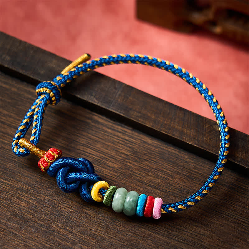 Hand-Woven Chinese Knotting Luck Jade String Bracelet