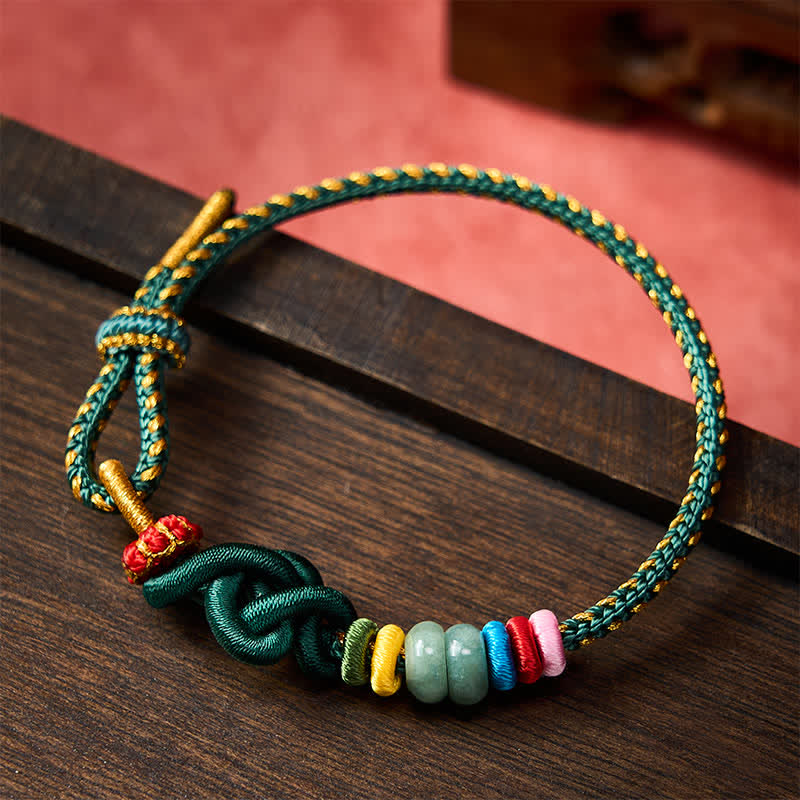 Hand-Woven Chinese Knotting Luck Jade String Bracelet