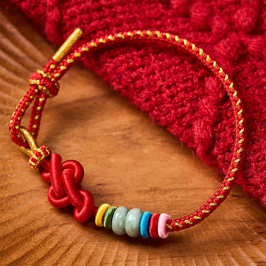 Hand-Woven Chinese Knotting Luck Jade String Bracelet