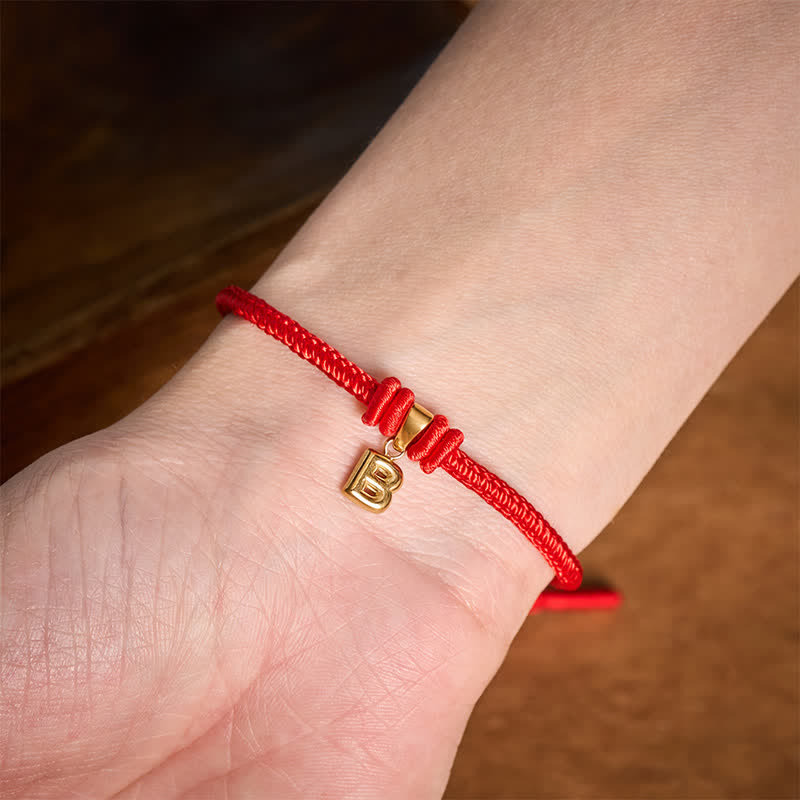 Titanium Steel Letter Red String Faith Bracelet