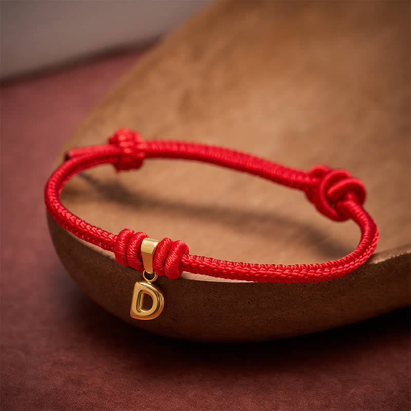 Titanium Steel Letter Red String Faith Bracelet