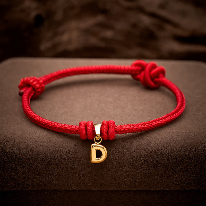 Titanium Steel Letter Red String Faith Bracelet