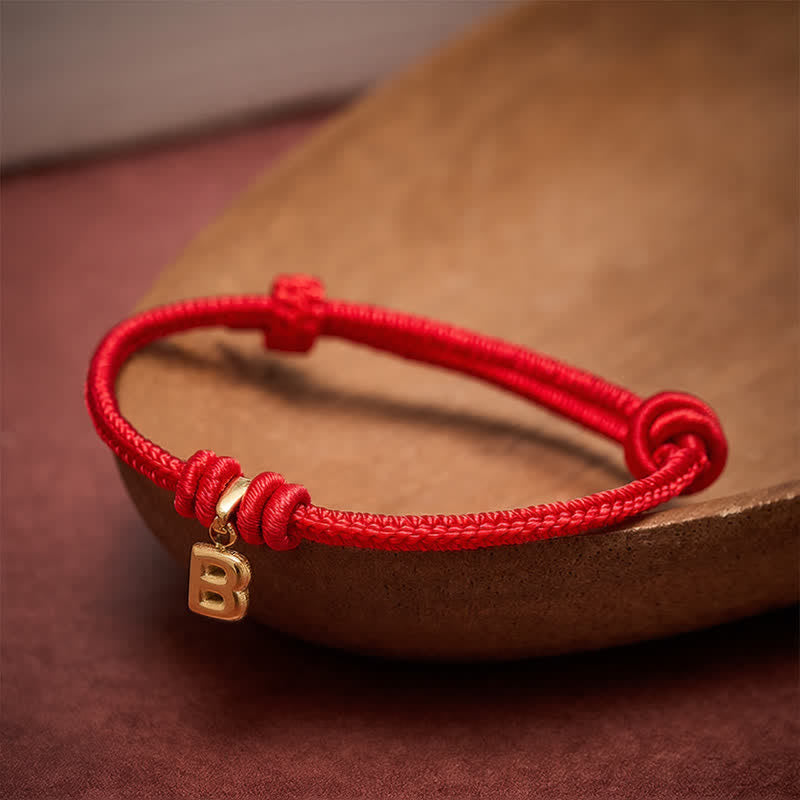 Titanium Steel Letter Red String Faith Bracelet