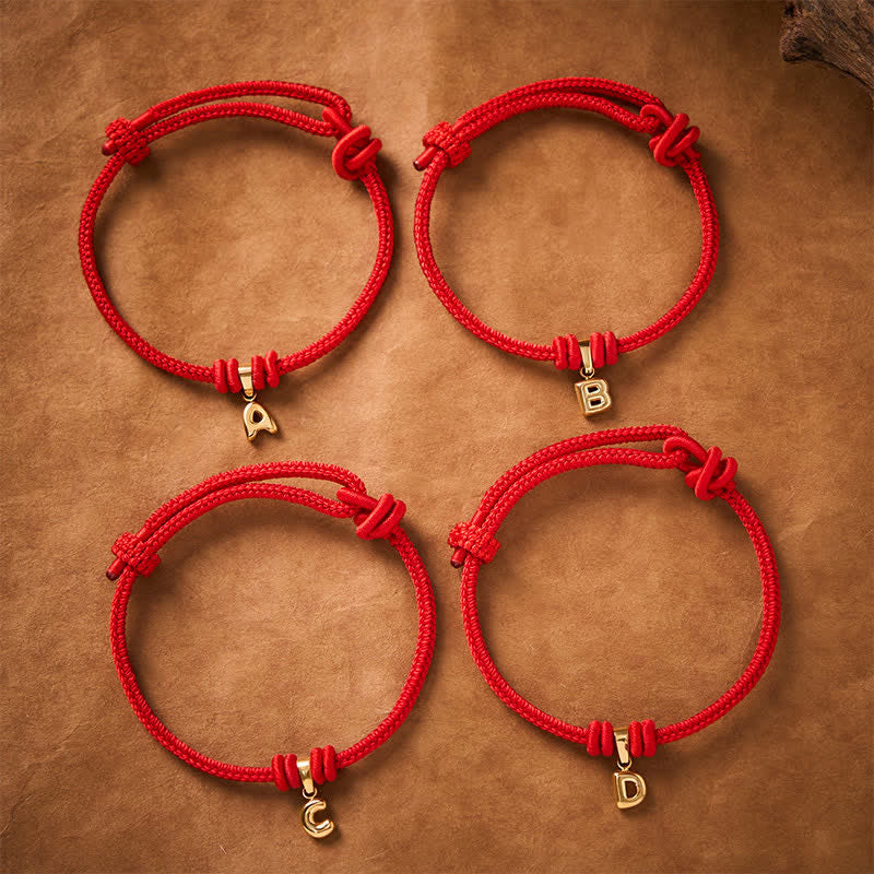 Titanium Steel Letter Red String Faith Bracelet