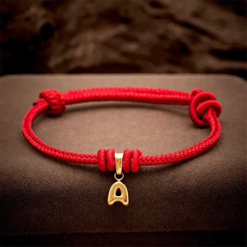 Titanium Steel Letter Red String Faith Bracelet