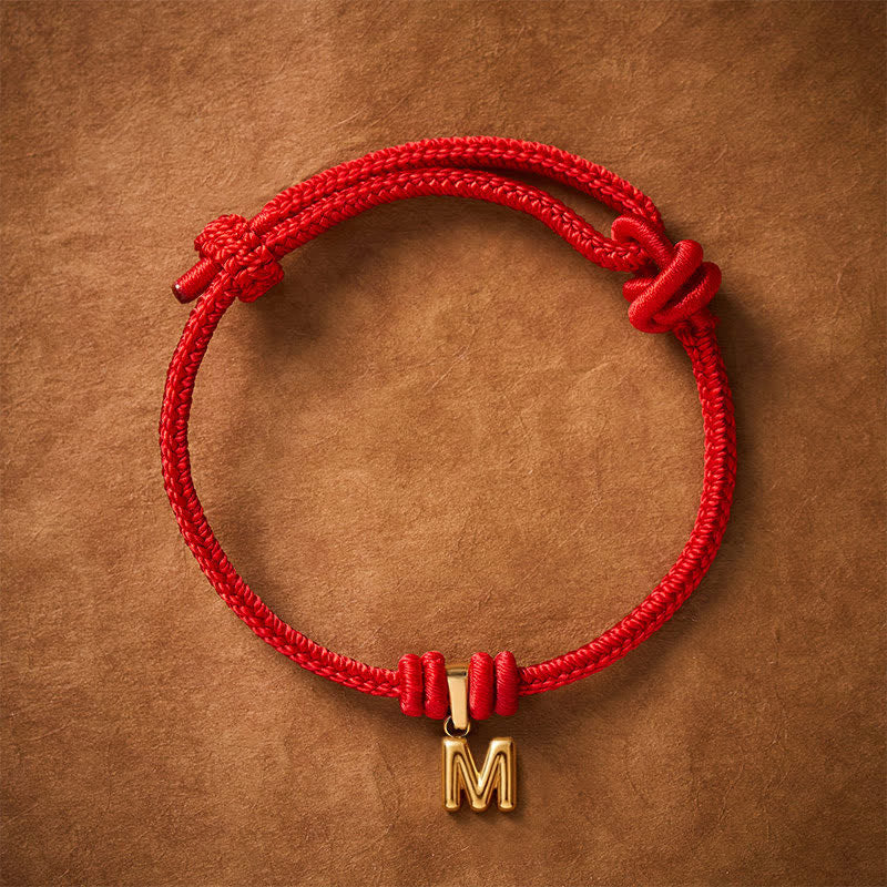 Titanium Steel Letter Red String Faith Bracelet