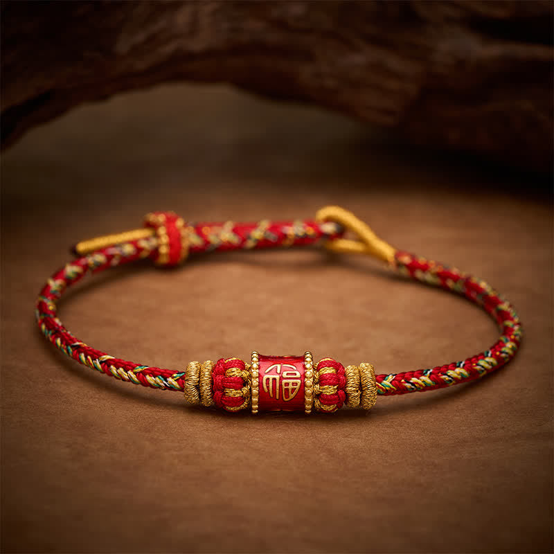 Fu Character Red String Fortune Bracelet