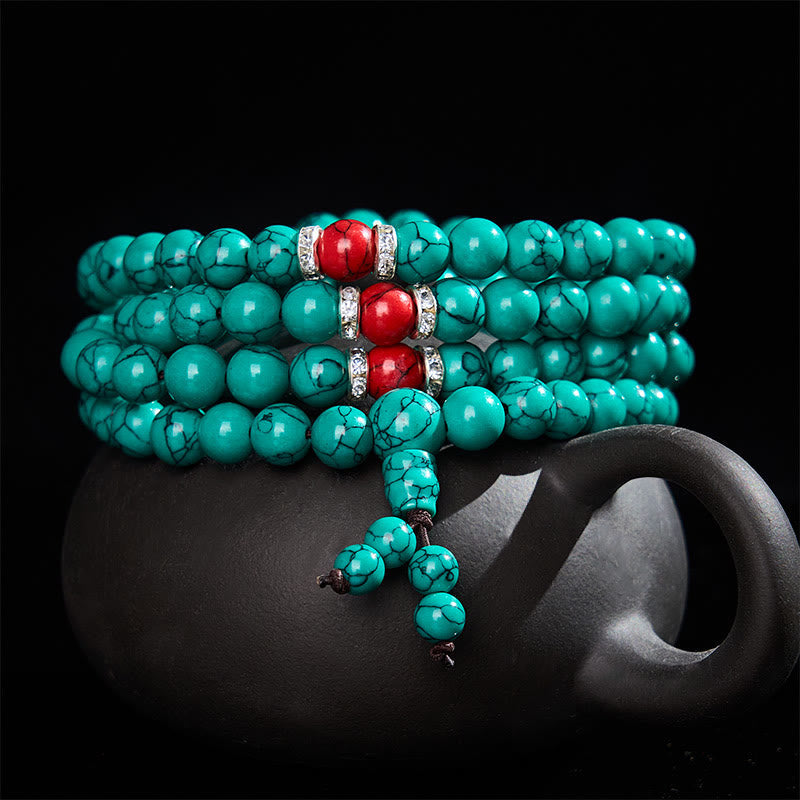 Turquoise Inspired 108 Beads Multi Wrap Protection Mala