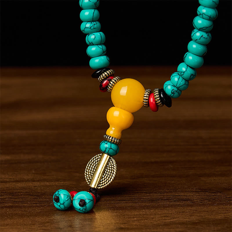 Turquoise Abacus Beads Dzi Bead Communication and Prosperity Mala