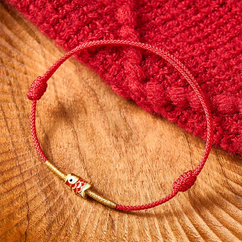 Koi Fish Luck Hand-Woven Red String Bracelet