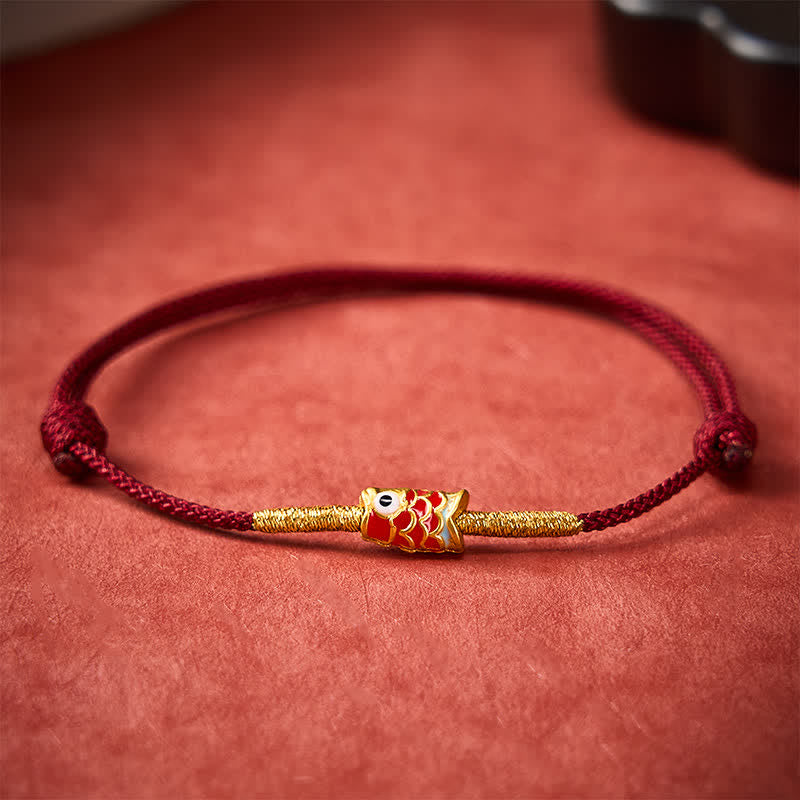 Koi Fish Luck Hand-Woven Red String Bracelet