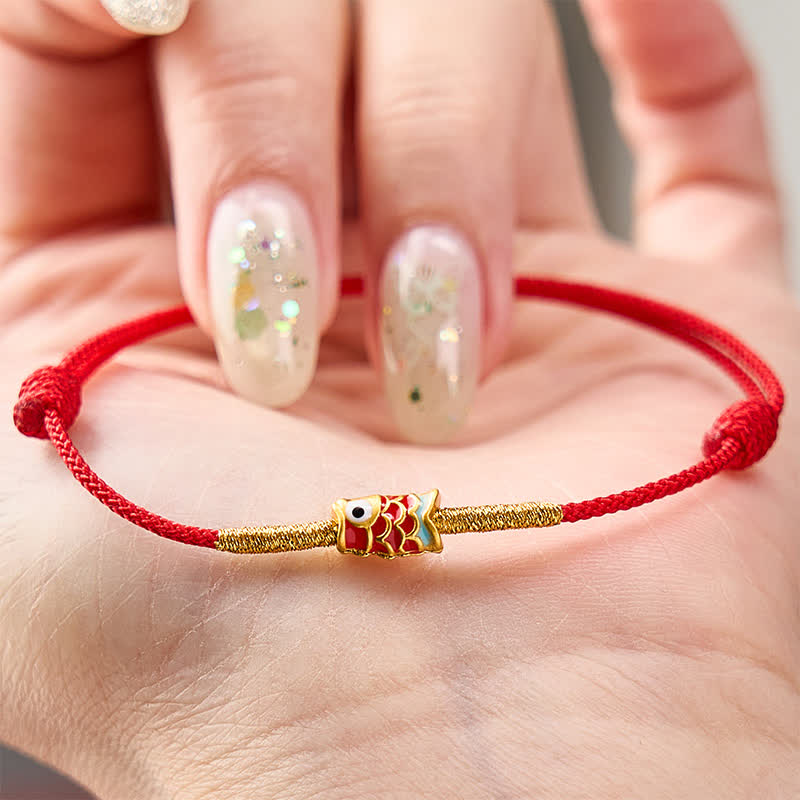 Koi Fish Luck Hand-Woven Red String Bracelet