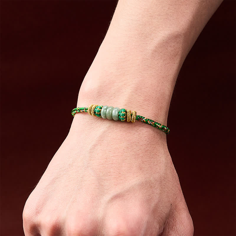 Hand-Woven Luck Abacus Jade Beads String Bracelet
