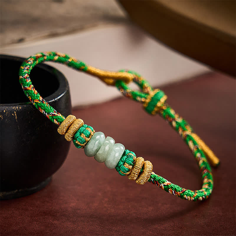 Hand-Woven Luck Abacus Jade Beads String Bracelet