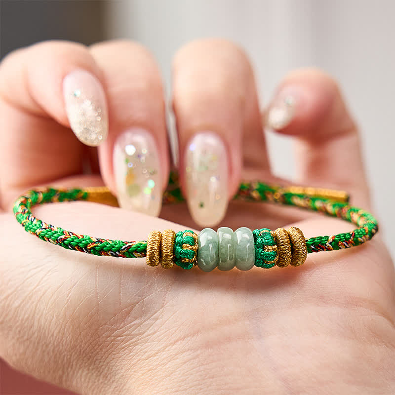 Hand-Woven Luck Abacus Jade Beads String Bracelet