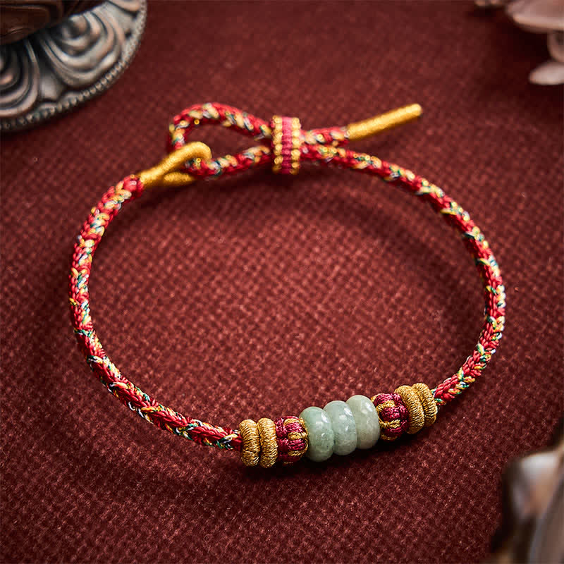 Hand-Woven Luck Abacus Jade Beads String Bracelet