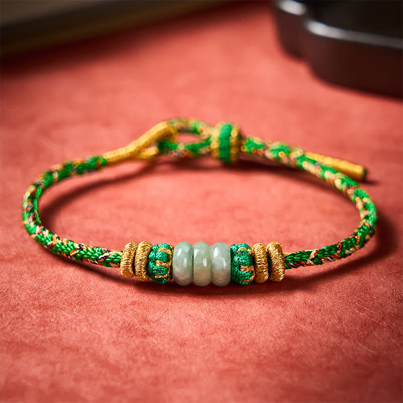 Hand-Woven Luck Abacus Jade Beads String Bracelet