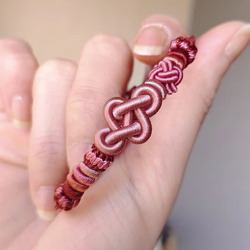 Hand-Woven Jade Beads Luck Pink String Bracelet