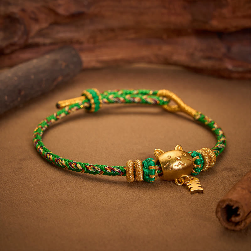 Copper Cat Fish Multiple Colors String Balance Bracelet