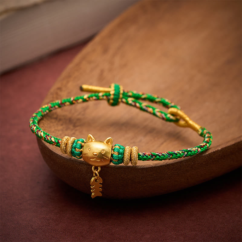 Copper Cat Fish Multiple Colors String Balance Bracelet