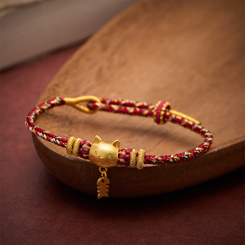 Copper Cat Fish Multiple Colors String Balance Bracelet