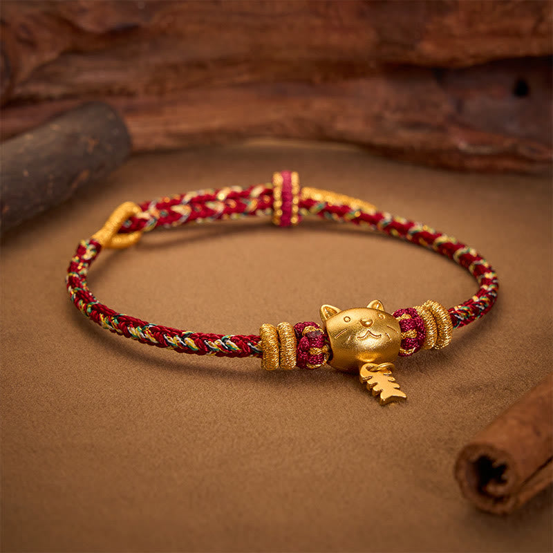 Copper Cat Fish Multiple Colors String Balance Bracelet