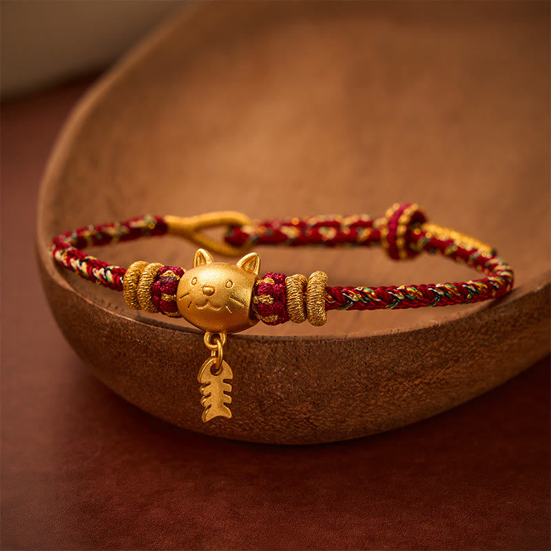 Copper Cat Fish Multiple Colors String Balance Bracelet
