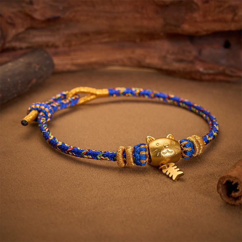 Copper Cat Fish Multiple Colors String Balance Bracelet
