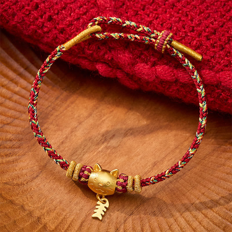 Copper Cat Fish Multiple Colors String Balance Bracelet