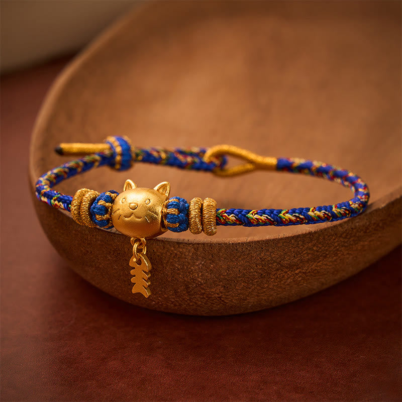 Copper Cat Fish Multiple Colors String Balance Bracelet