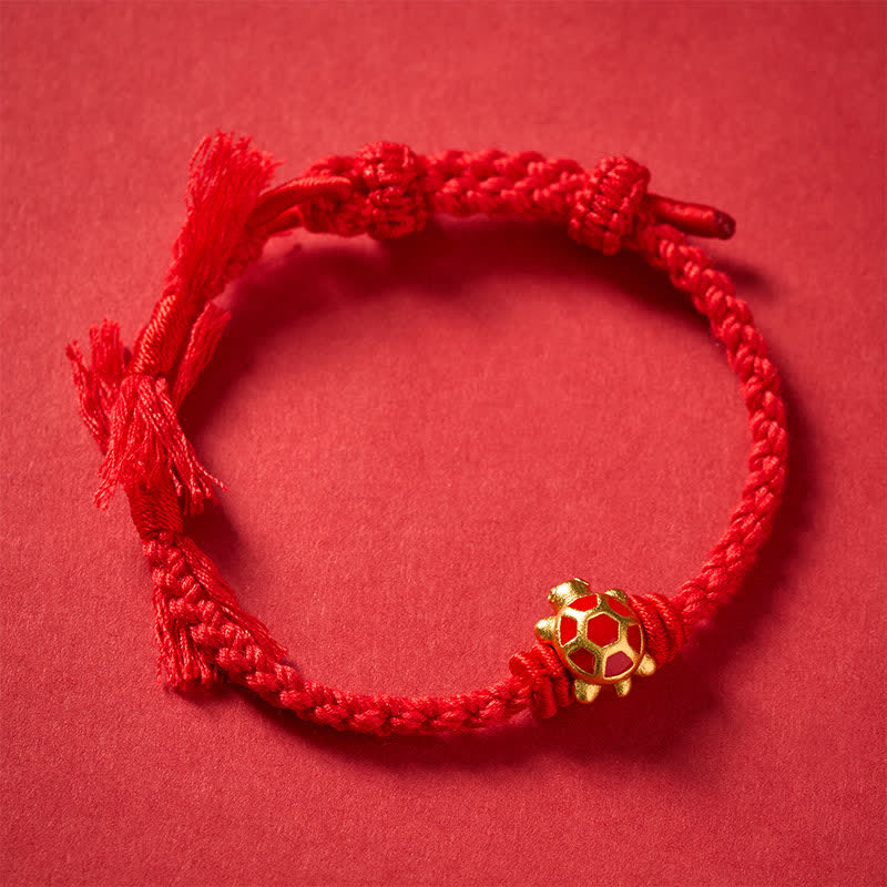 Longevity Turtle Red String Balance Tibet Adjustable Bracelet