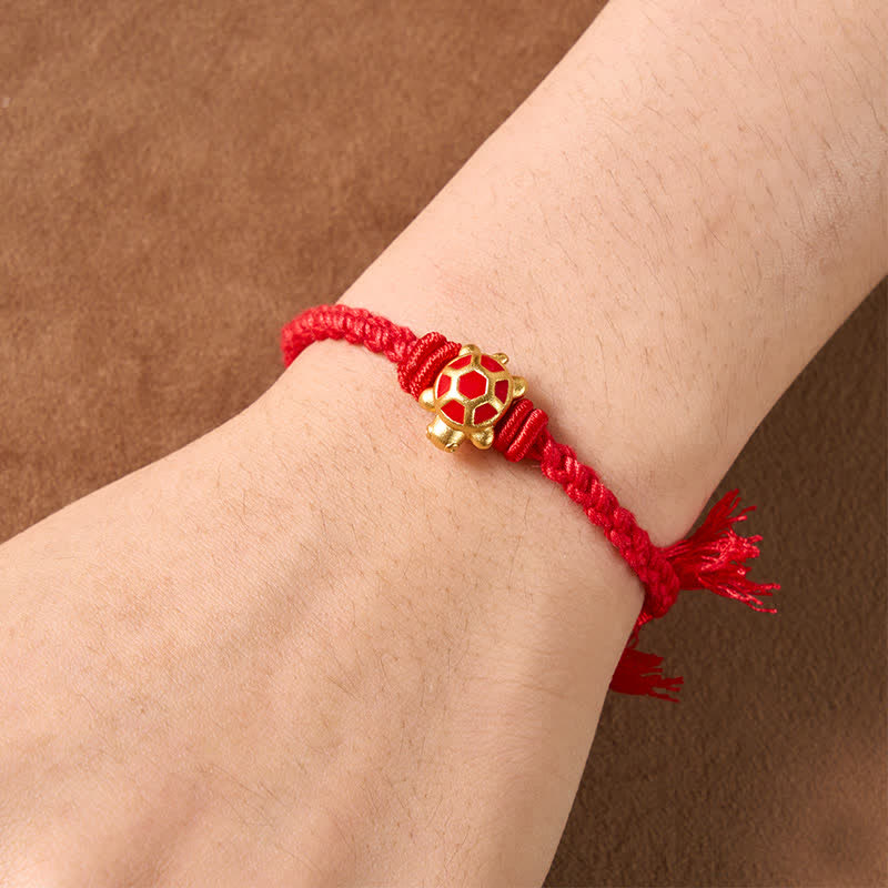 Longevity Turtle Red String Balance Tibet Adjustable Bracelet