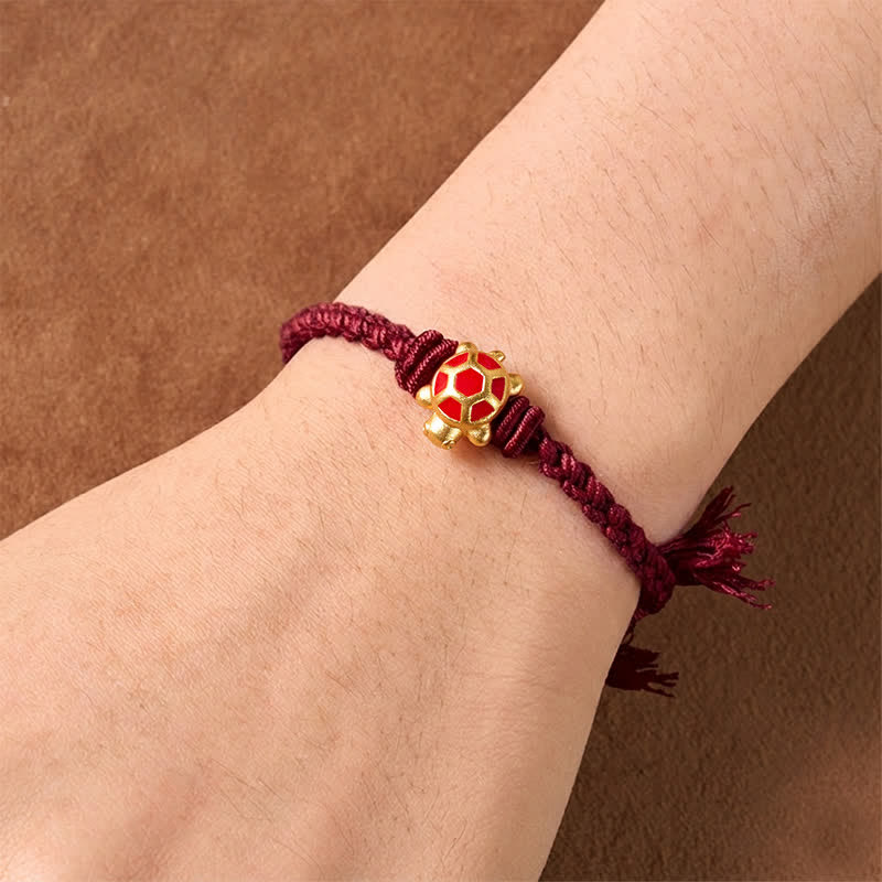 Longevity Turtle Red String Balance Tibet Adjustable Bracelet