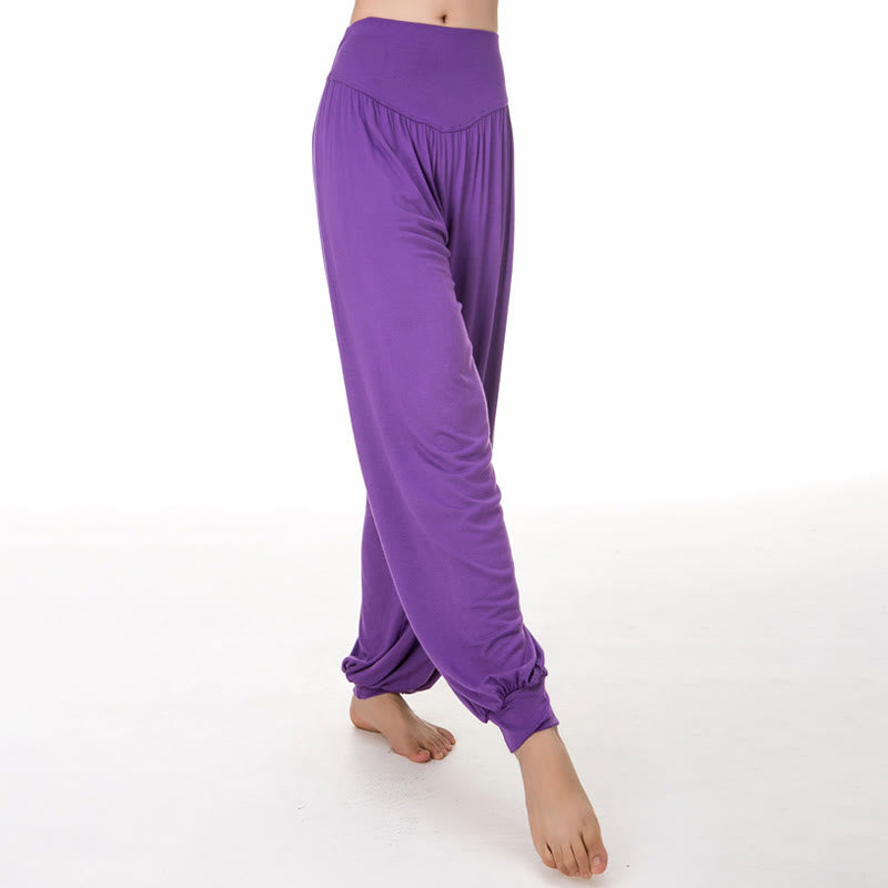 Plain Color Loose Modal Yoga Dance Harem Pants