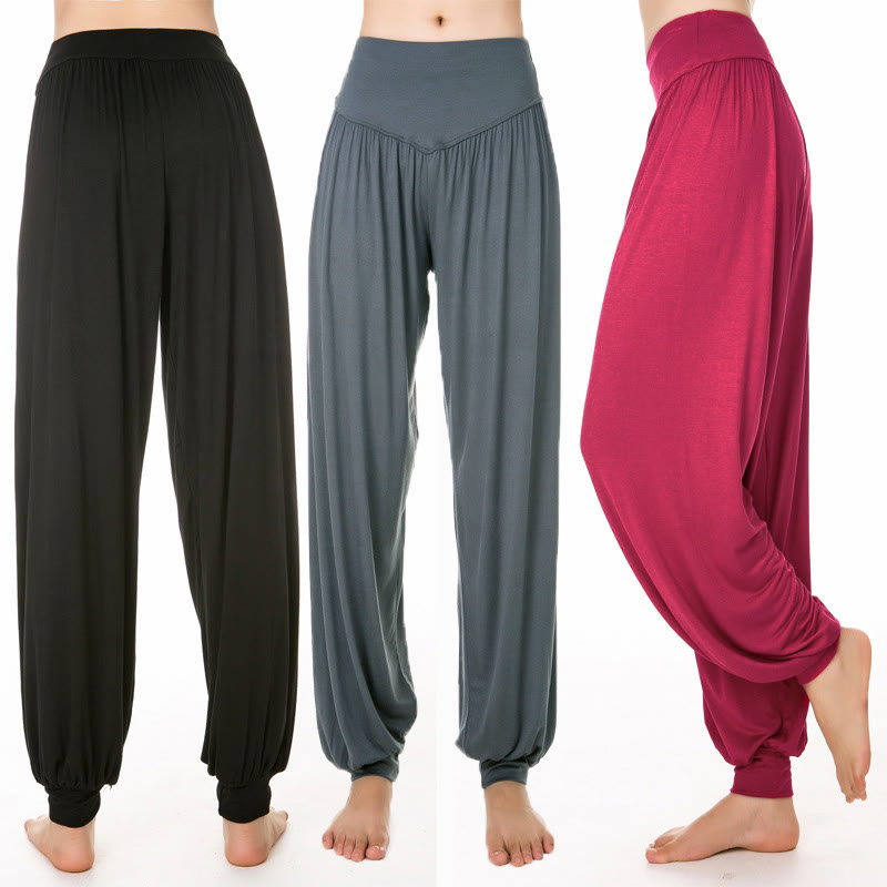 Plain Color Loose Modal Yoga Dance Harem Pants