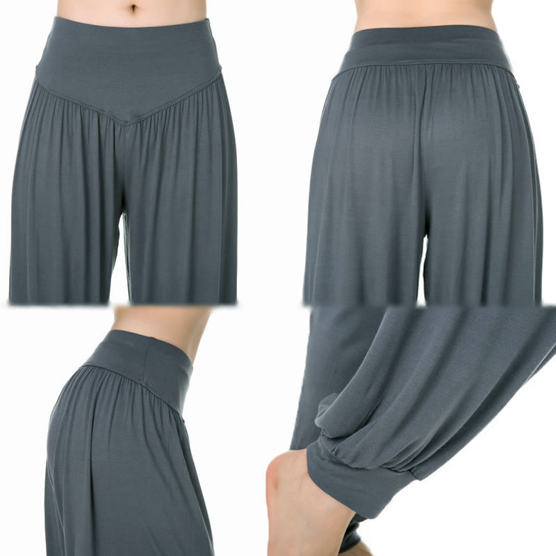 Plain Color Loose Modal Yoga Dance Harem Pants