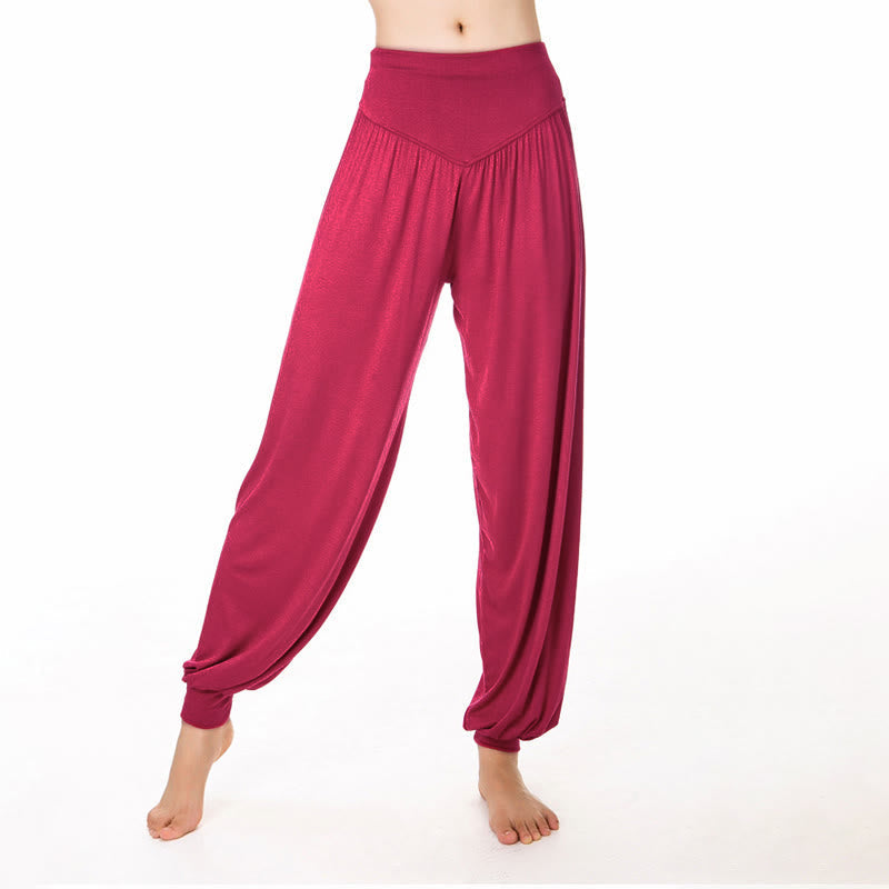 Plain Color Loose Modal Yoga Dance Harem Pants