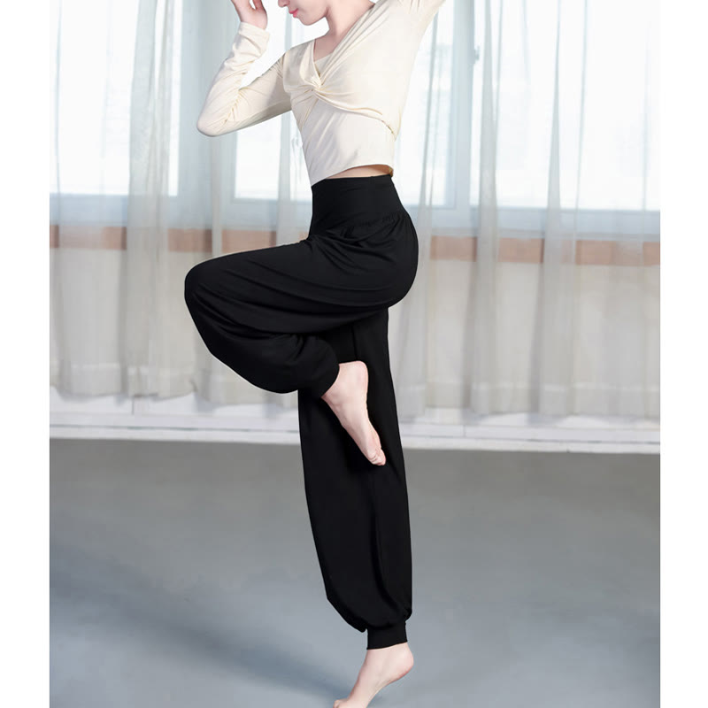 Plain Color Loose Modal Yoga Dance Harem Pants