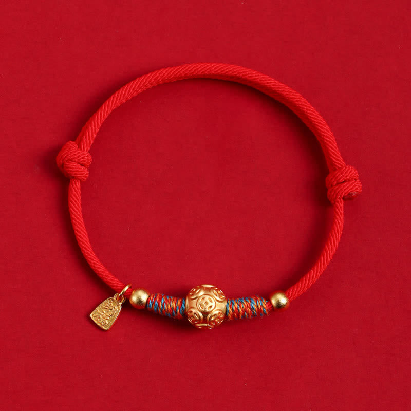 999 Sterling Silver Red String Protection Hand-Woven Bracelet