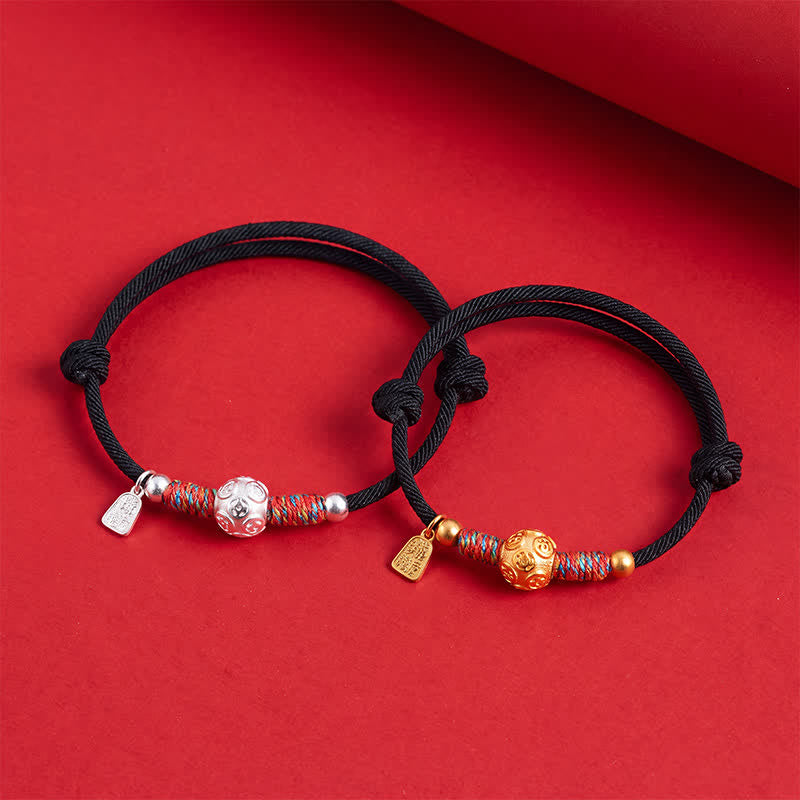999 Sterling Silver Red String Protection Hand-Woven Bracelet