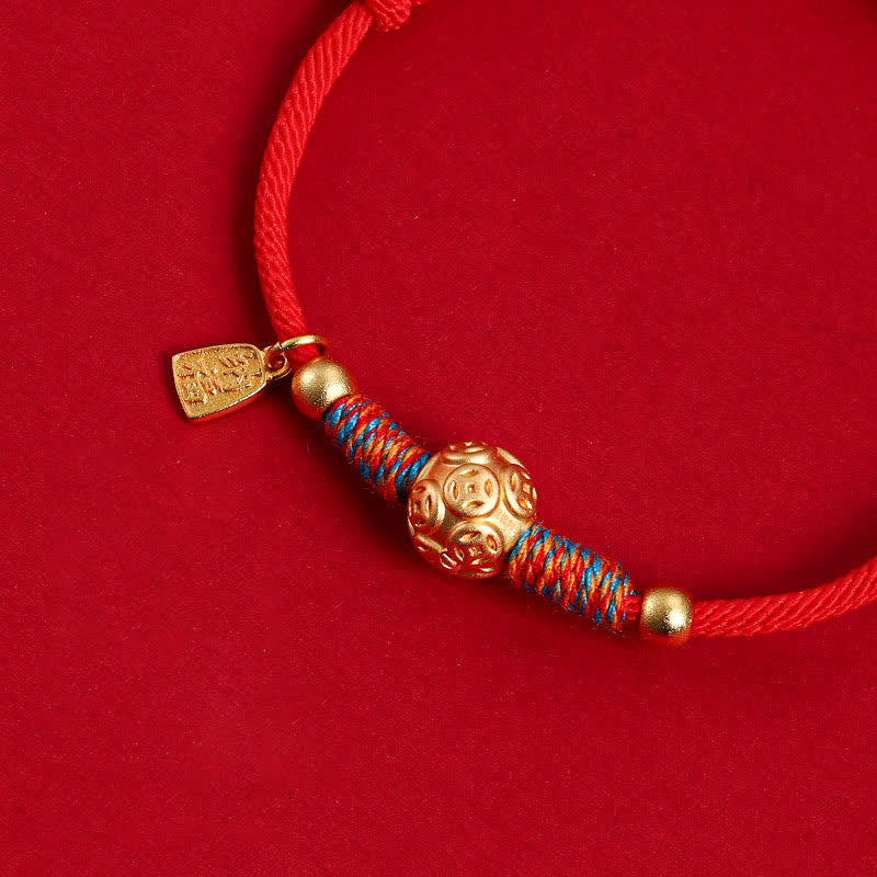 999 Sterling Silver Red String Protection Hand-Woven Bracelet