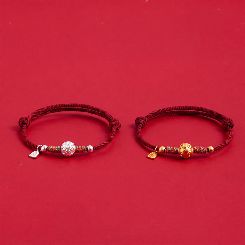 999 Sterling Silver Red String Protection Hand-Woven Bracelet