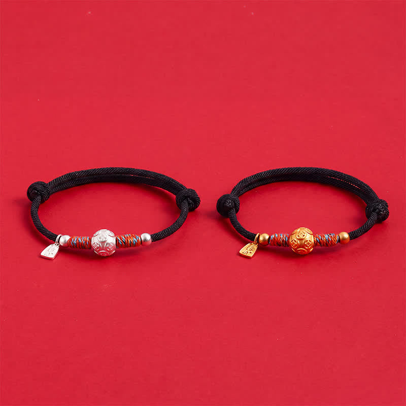 999 Sterling Silver Red String Protection Hand-Woven Bracelet