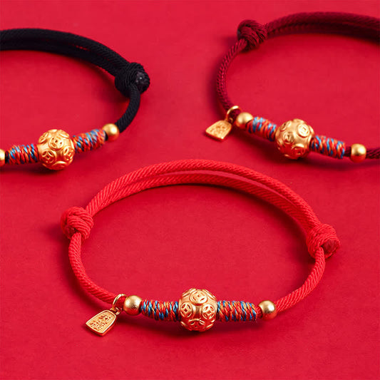 999 Sterling Silver Red String Protection Hand-Woven Bracelet