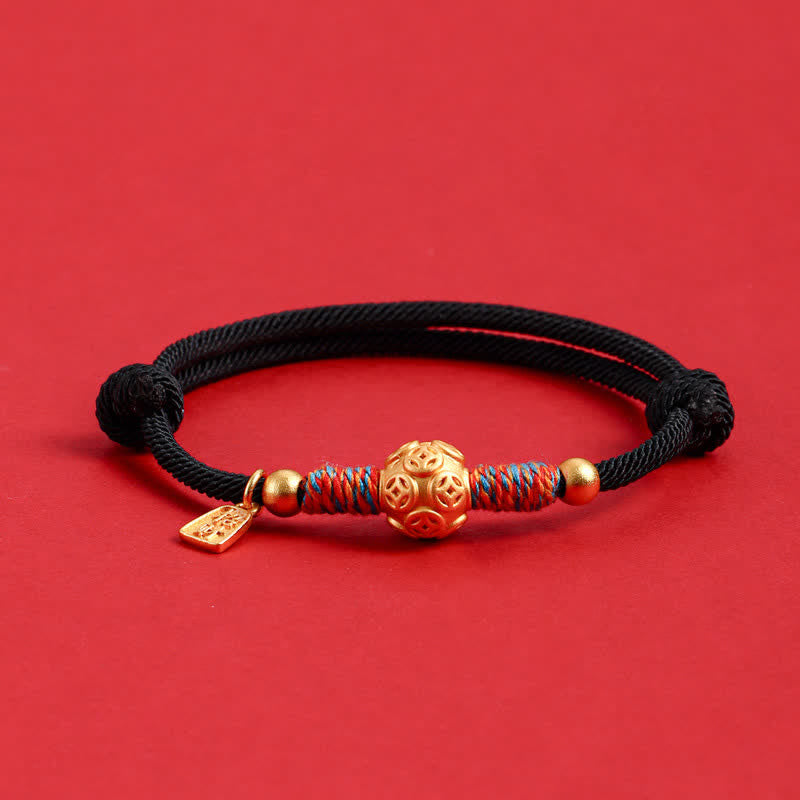 999 Sterling Silver Red String Protection Hand-Woven Bracelet